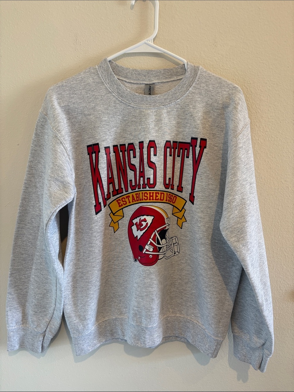 Kansas City Chiefs pullover crewneck cotton sweatshirt